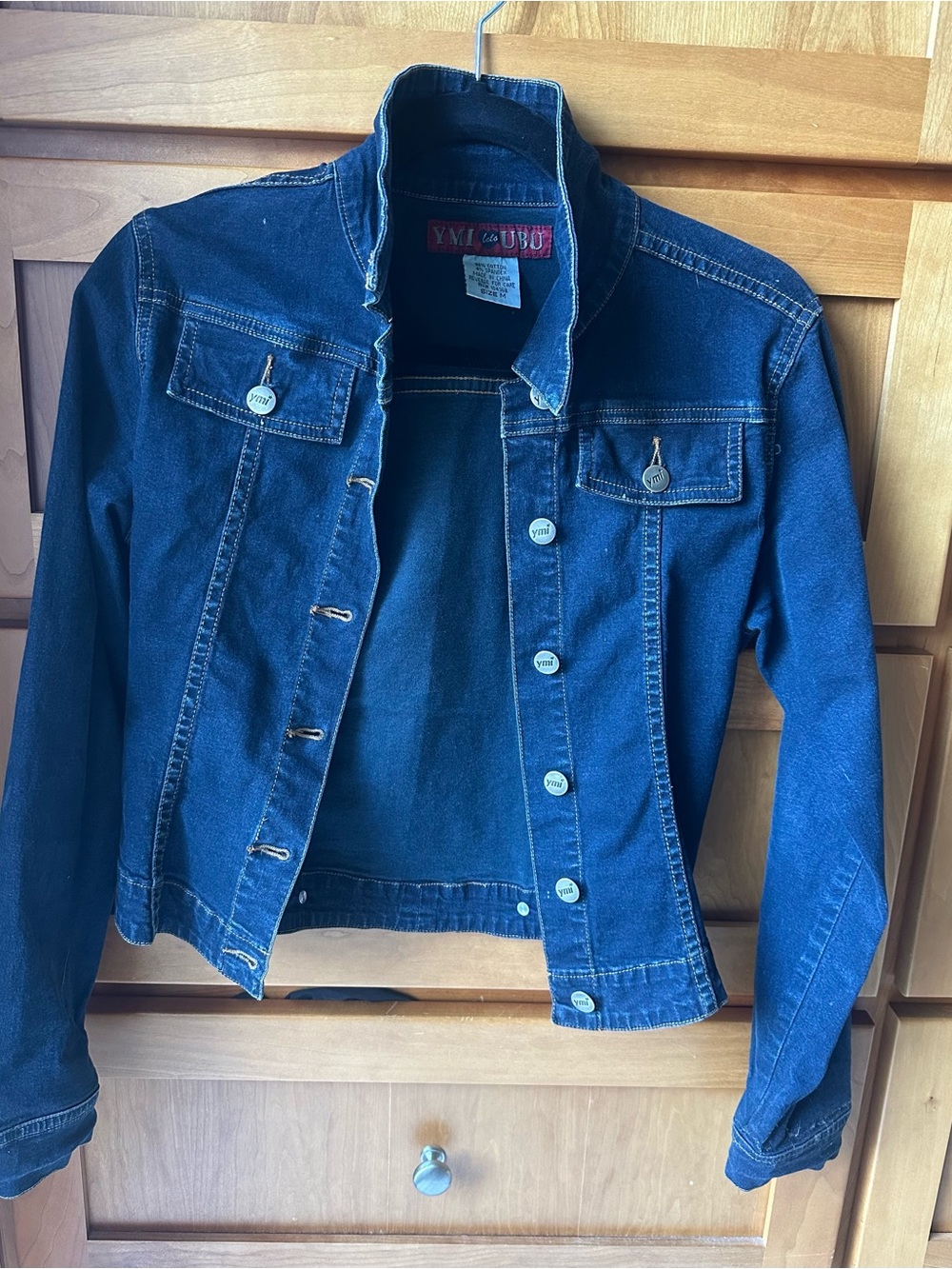 YMI Dark Blue Classic Jean Jacket with Button Front
